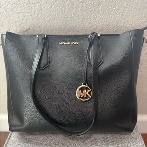 Michael Kors Black Tote with Gold Accents